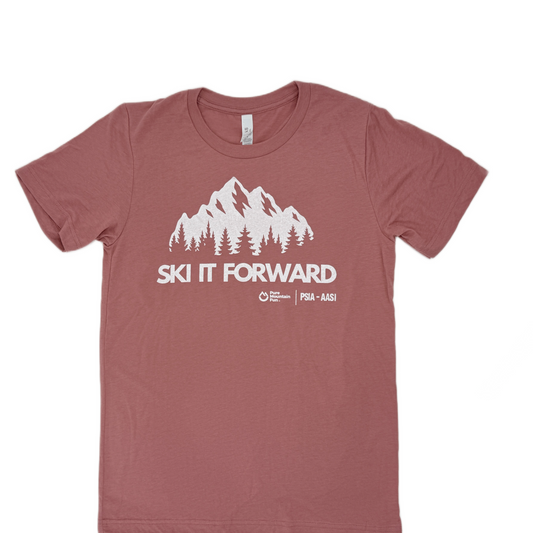 Ski it Forward T-shirt - Mauve Color - Adult