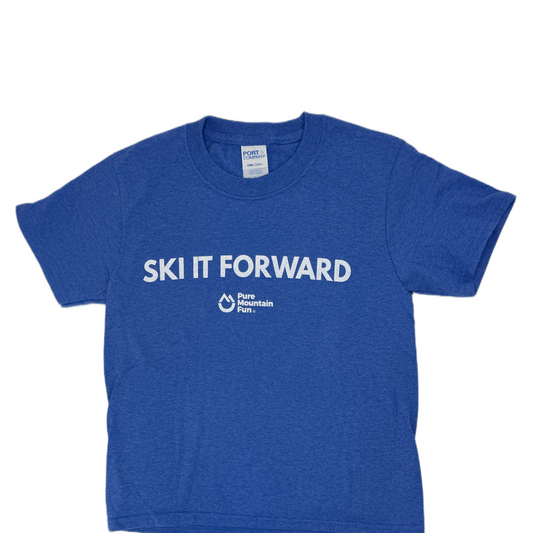 Ski it Forward T-shirt - Blue Color - Youth
