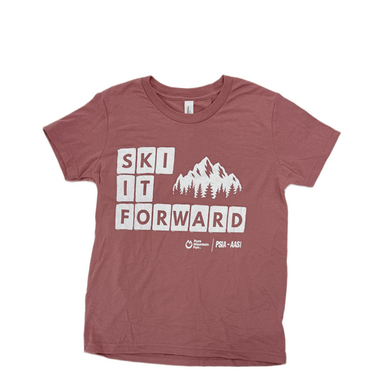 Ski it Forward T-shirt - Mauve Color - Youth