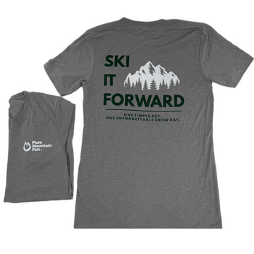 Ski it Forward T-shirt - Gray/Green Color - Adult