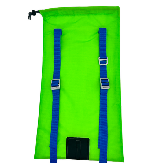 2025 Neon Green Ski Pack with Blue Straps