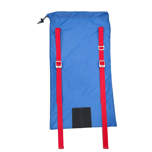 "Inventor's Corner" Blue Ski Pack with Red Straps