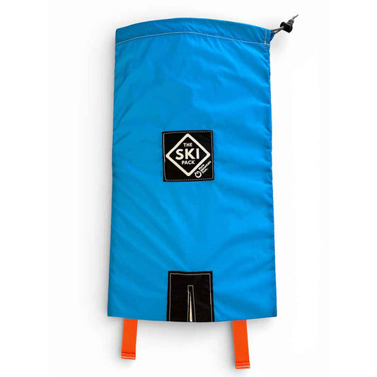 Blue Ski Pack with Orange Straps