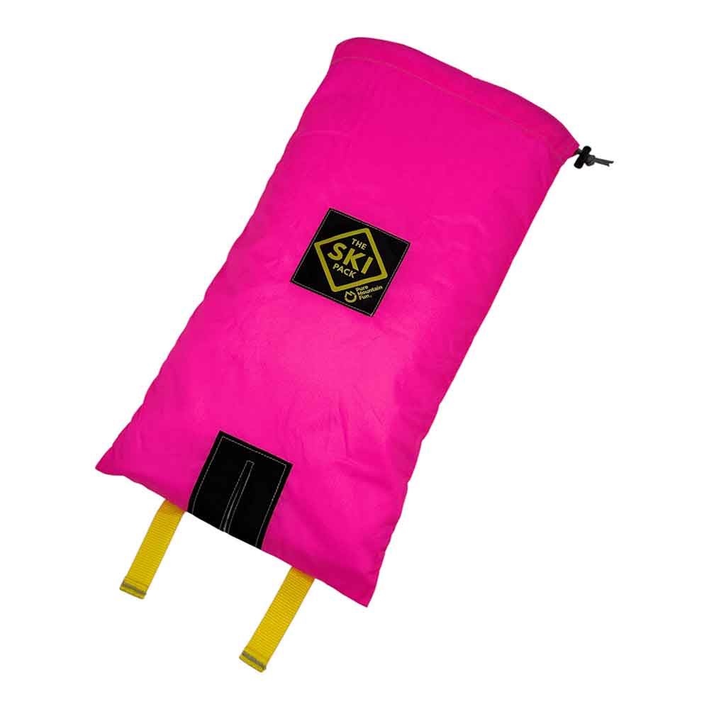 Pretty in Pink Ski Pack with Yellow Straps