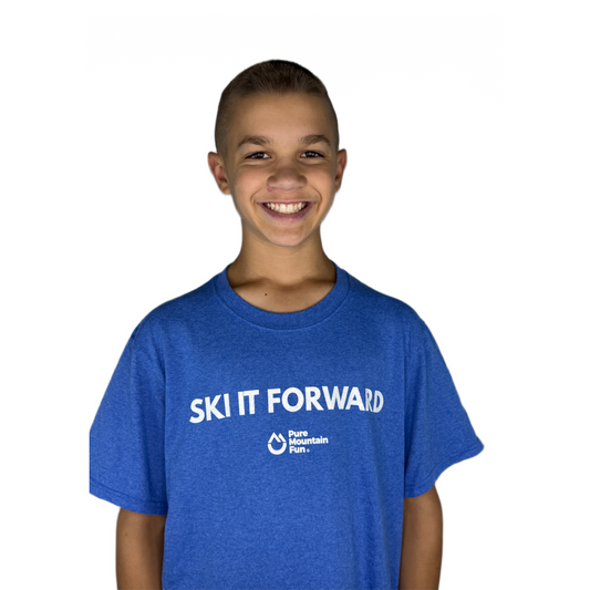 Ski it Forward T-shirt - Blue Color - Youth