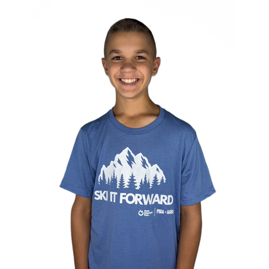 Ski it Forward T-shirt - Blue Color - Adult