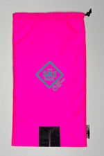 Front image of the neon Pink Ski Pack with reinforced opening.